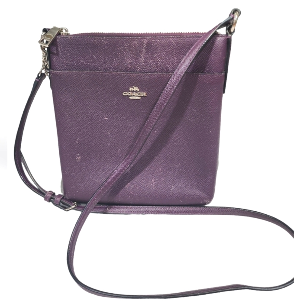 Coach Deep Purple Leather Crossbody Bag Gem